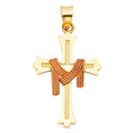 14K Yellow Gold Cross Pendant - PT1018