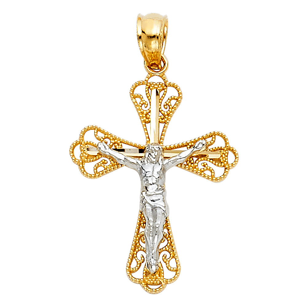 14K Yellow Gold Cross Pendant - PT1020