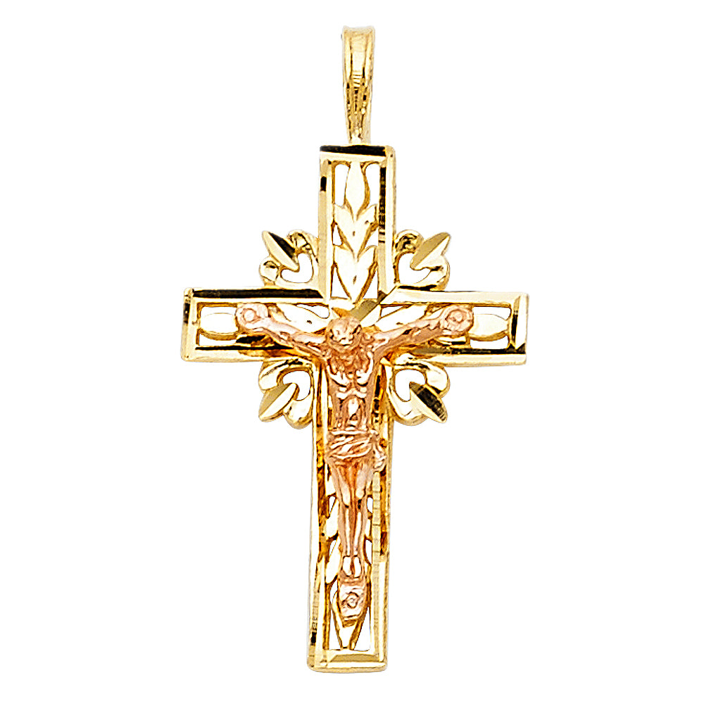 14K Yellow Gold Cross Pendant - PT1022
