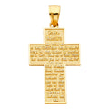 14K Yellow Gold Cross Pendant - PT1028