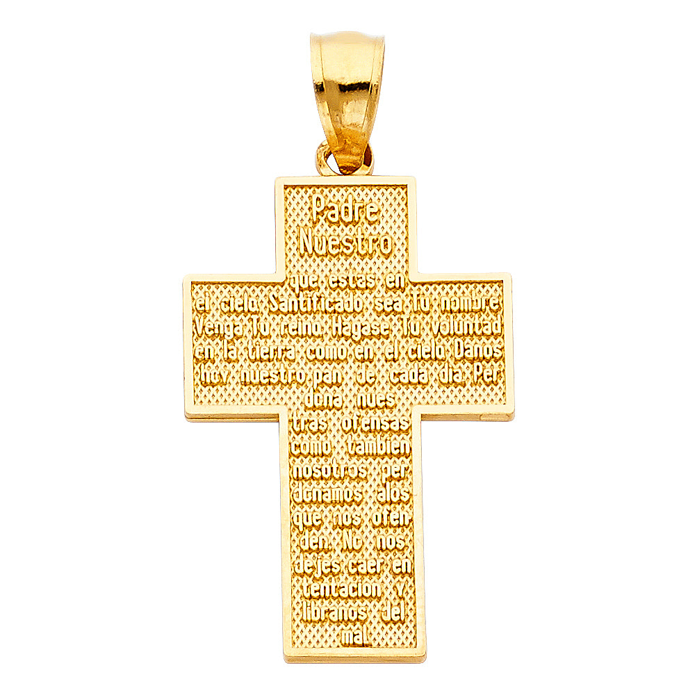 14K Yellow Gold Cross Pendant - PT1028