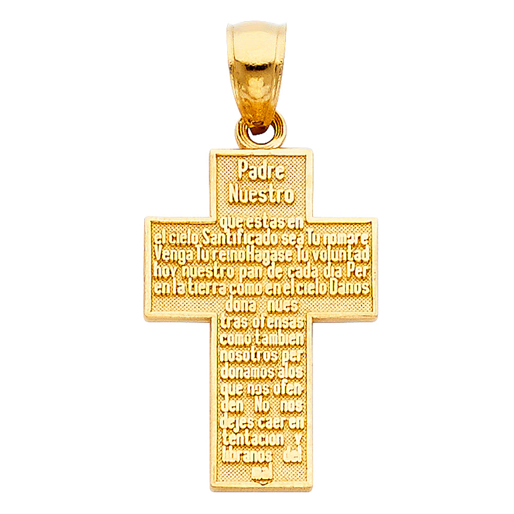 14K Yellow Gold Cross Pendant - PT1029