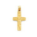 14K Yellow Gold Cross Pendant - PT1031