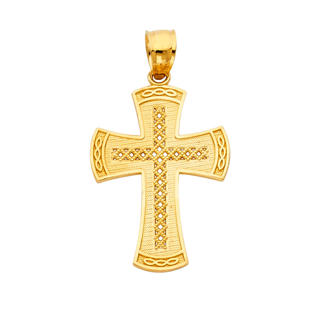 14K Yellow Gold Cross Pendant - PT1032