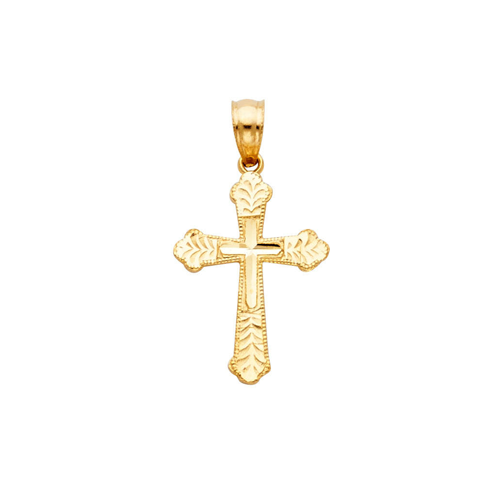 14K Yellow Gold Cross Pendant - PT1036