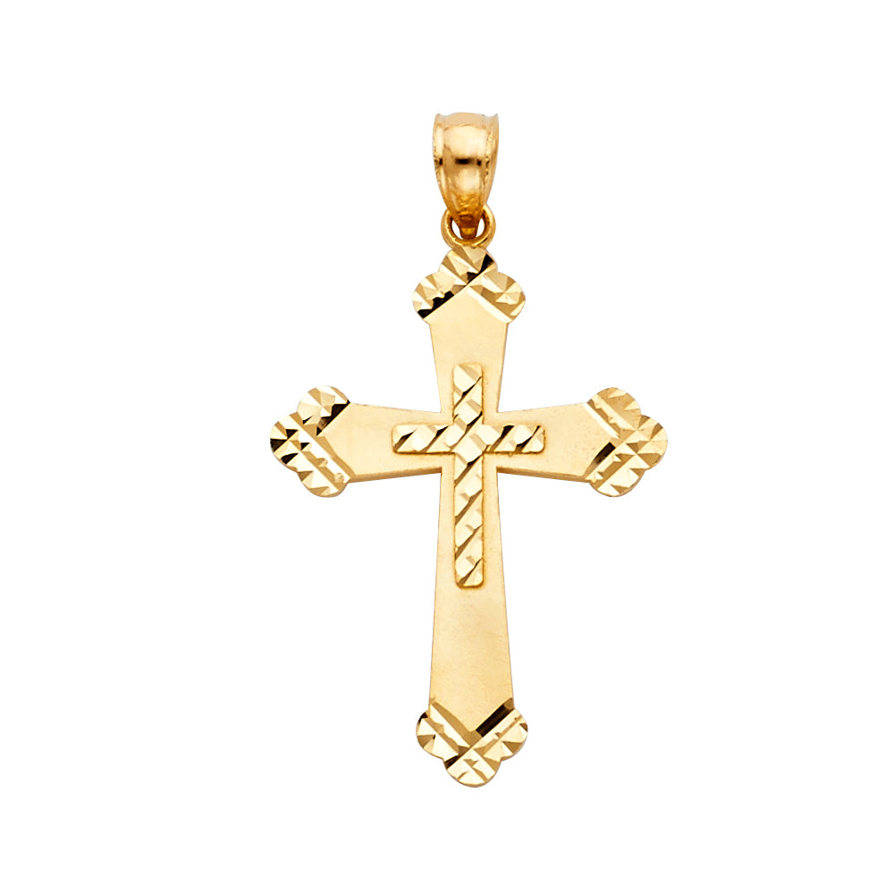 14K Yellow Gold Cross Pendant - PT1040