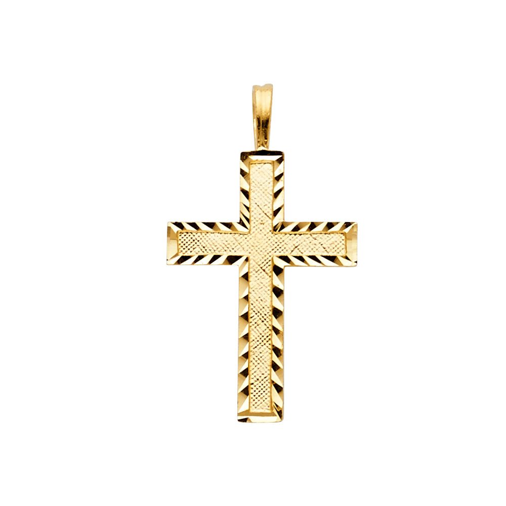 14K Yellow Gold Cross Pendant - PT1043