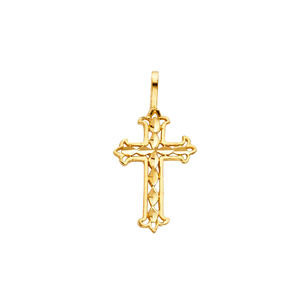 14K Yellow Gold Cross Pendant - PT1045