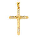 14K Yellow Gold Crucifix Cross Pendant - PT1049
