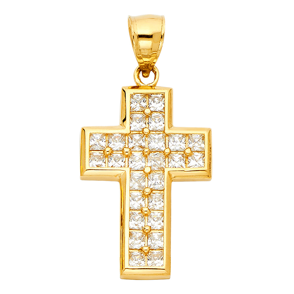 14K Yellow Gold Cross Pendant - PT1053