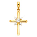 14K Yellow Gold Cross Pendant - PT1057
