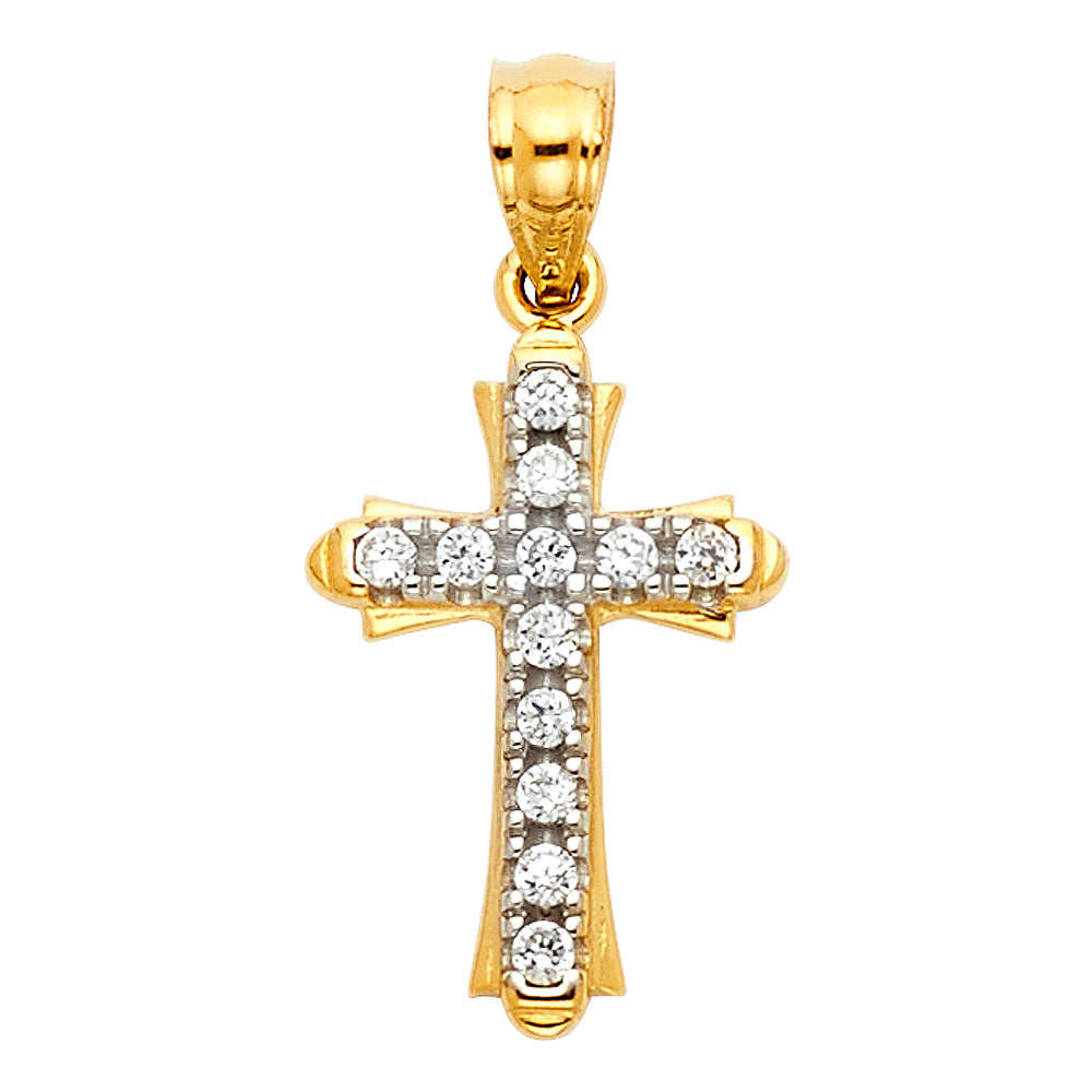 14K Yellow Gold Cross Pendant - PT1062