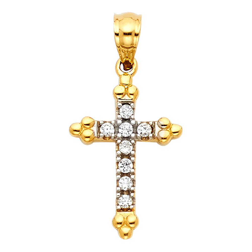 14K Yellow Gold Cross Pendant - PT1063