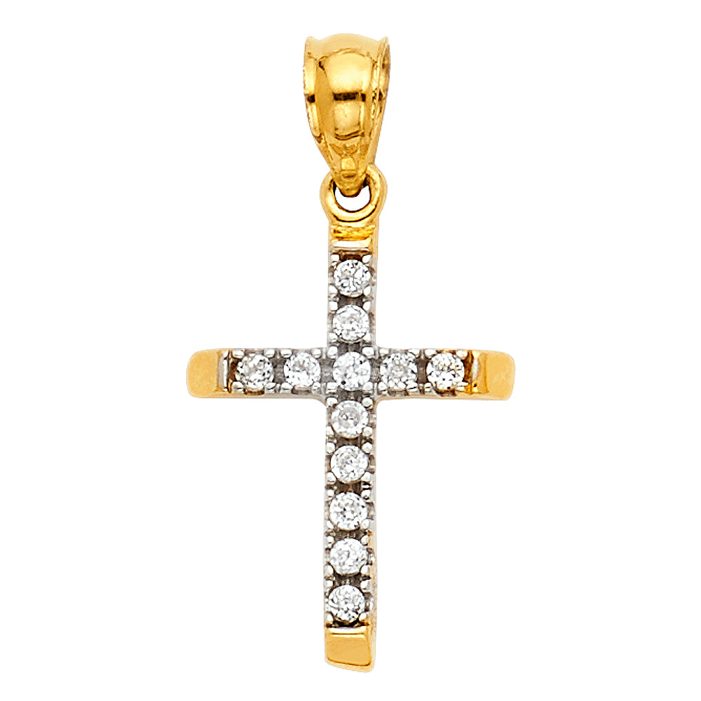 14K Yellow Gold Cross Pendant - PT1065