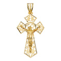 14K Yellow Gold Crucifix Cross Pendant - PT1209