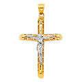 14K Yellow Gold Crucifix Cross Pendant - PT1213