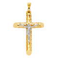14K Yellow Gold Crucifix Cross Pendant - PT1214