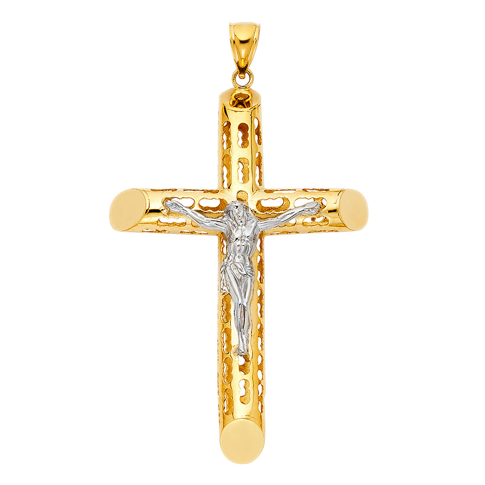 14K Yellow Gold Crucifix Cross Pendant - PT1214
