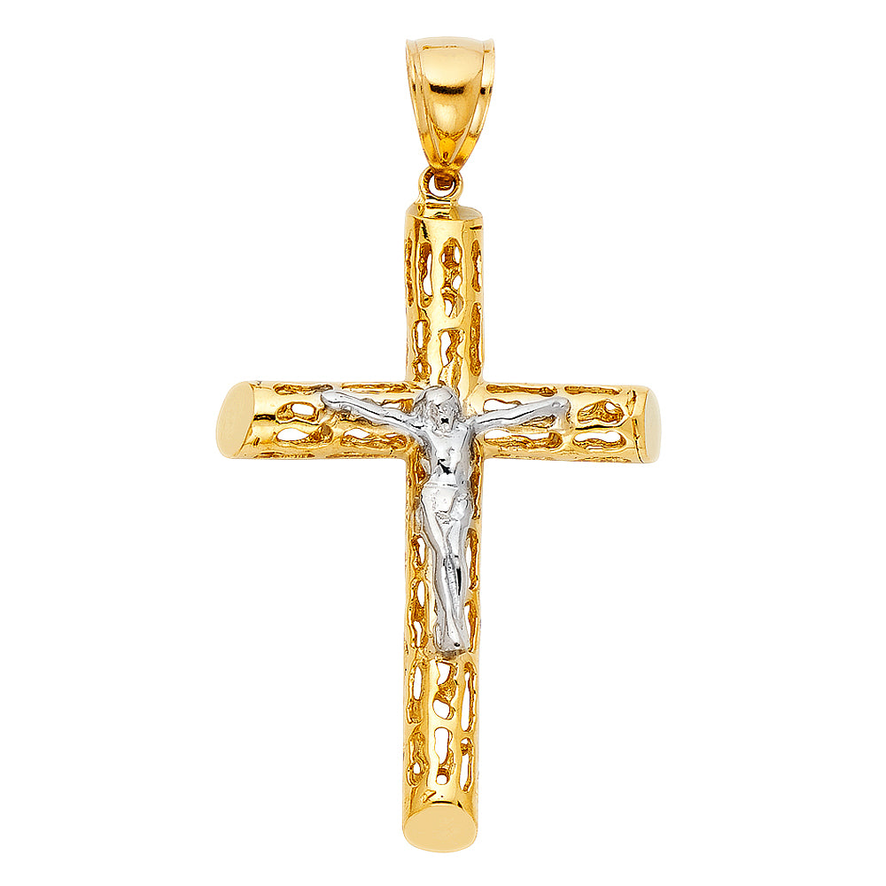 14K Yellow Gold Crucifix Cross Pendant - PT1215