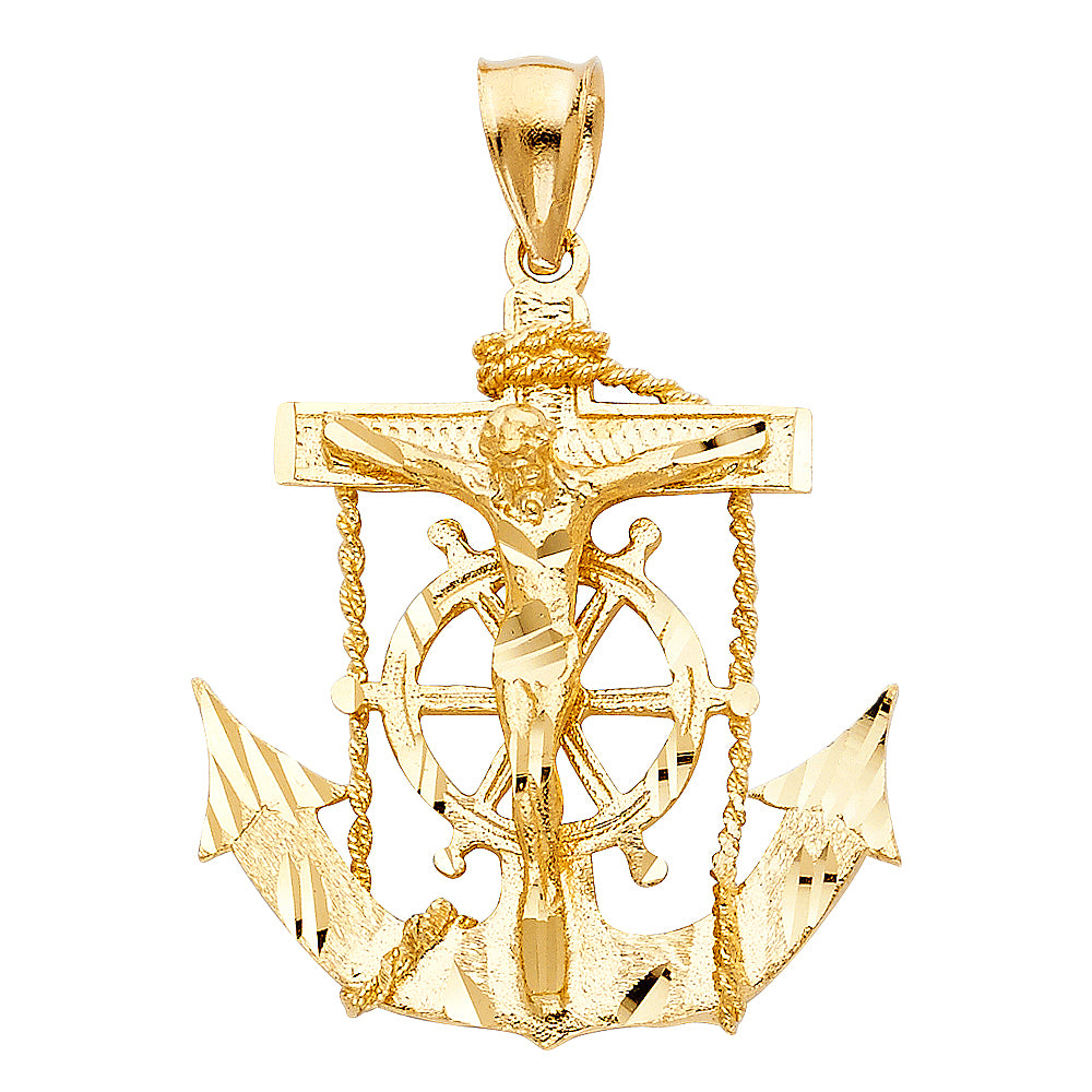 14K Yellow Gold Religious Pendant - PT1223