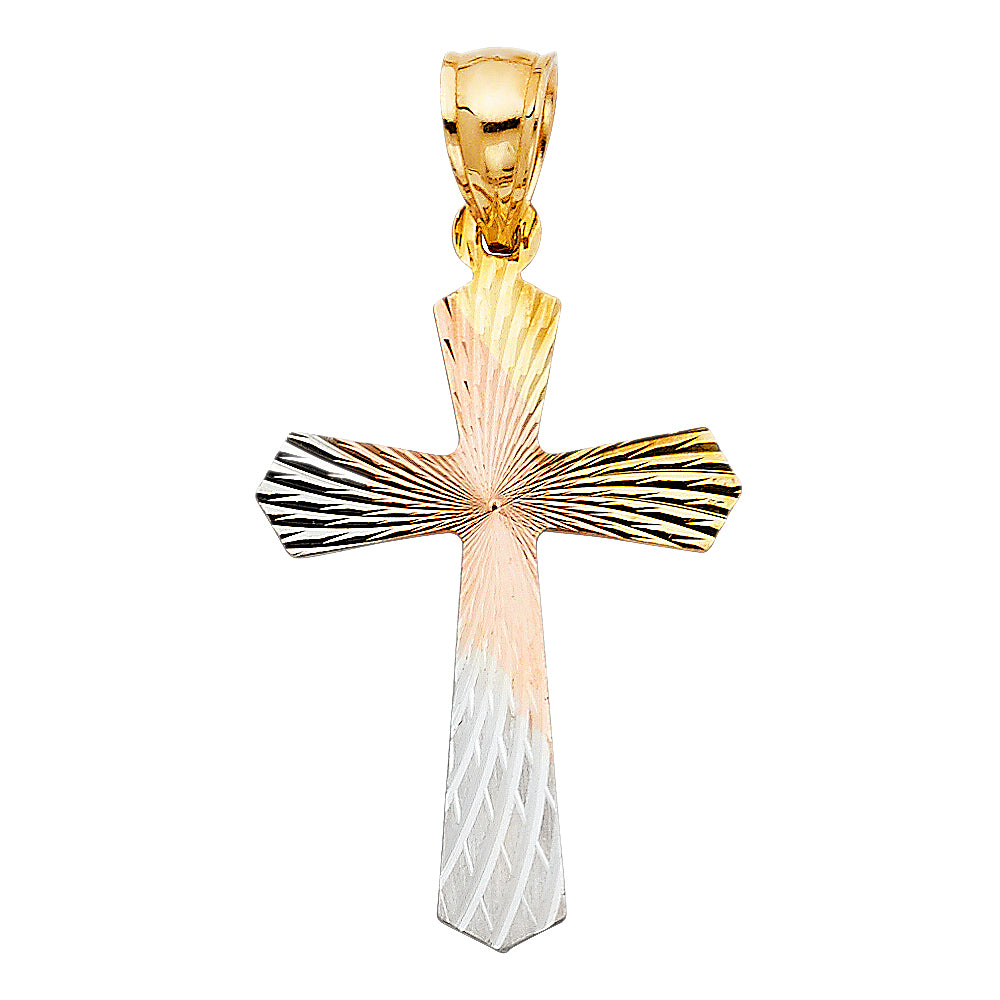 14K Yellow Gold Cross Pendant - PT1419