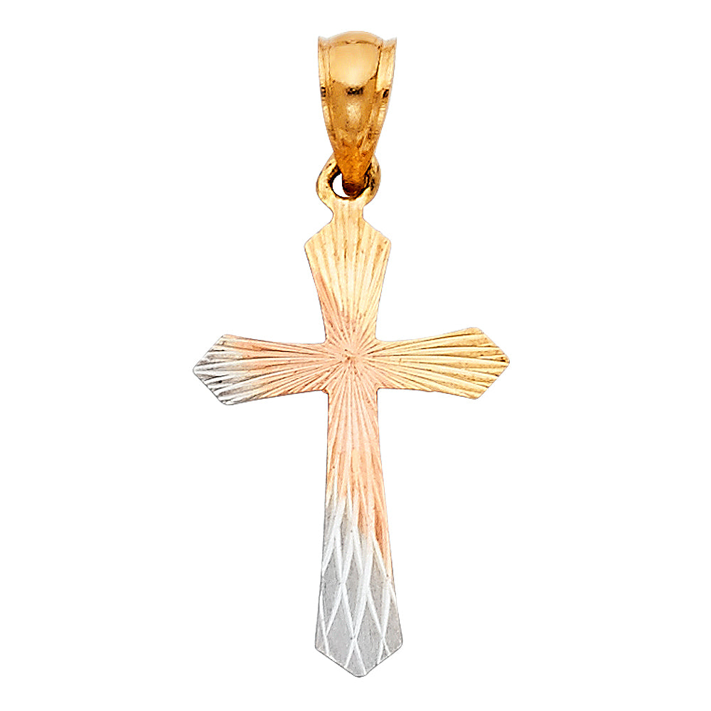 14K Yellow Gold Cross Pendant - PT1420