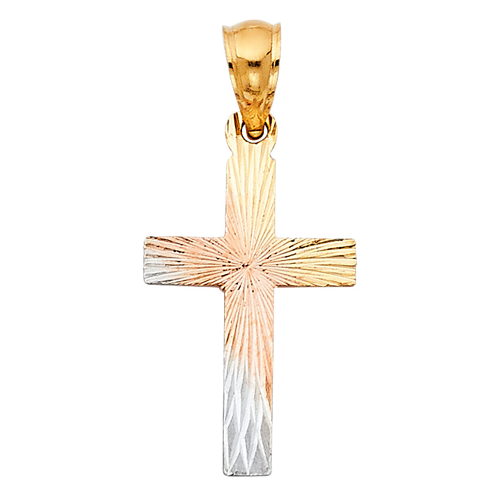 14K Yellow Gold Cross Pendant - PT1421