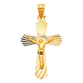 14K Yellow Gold Crucifix Cross Pendant - PT1425