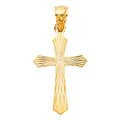 14K Yellow Gold Cross Pendant - PT1430