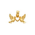 14K Yellow Gold Mom, Family, Baby & Heart Pendant - PT1497