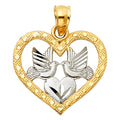 14K Yellow Gold Mom, Family, Baby & Heart Pendant - PT1498