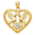 14K Yellow Gold Mom, Family, Baby & Heart Pendant - PT1499