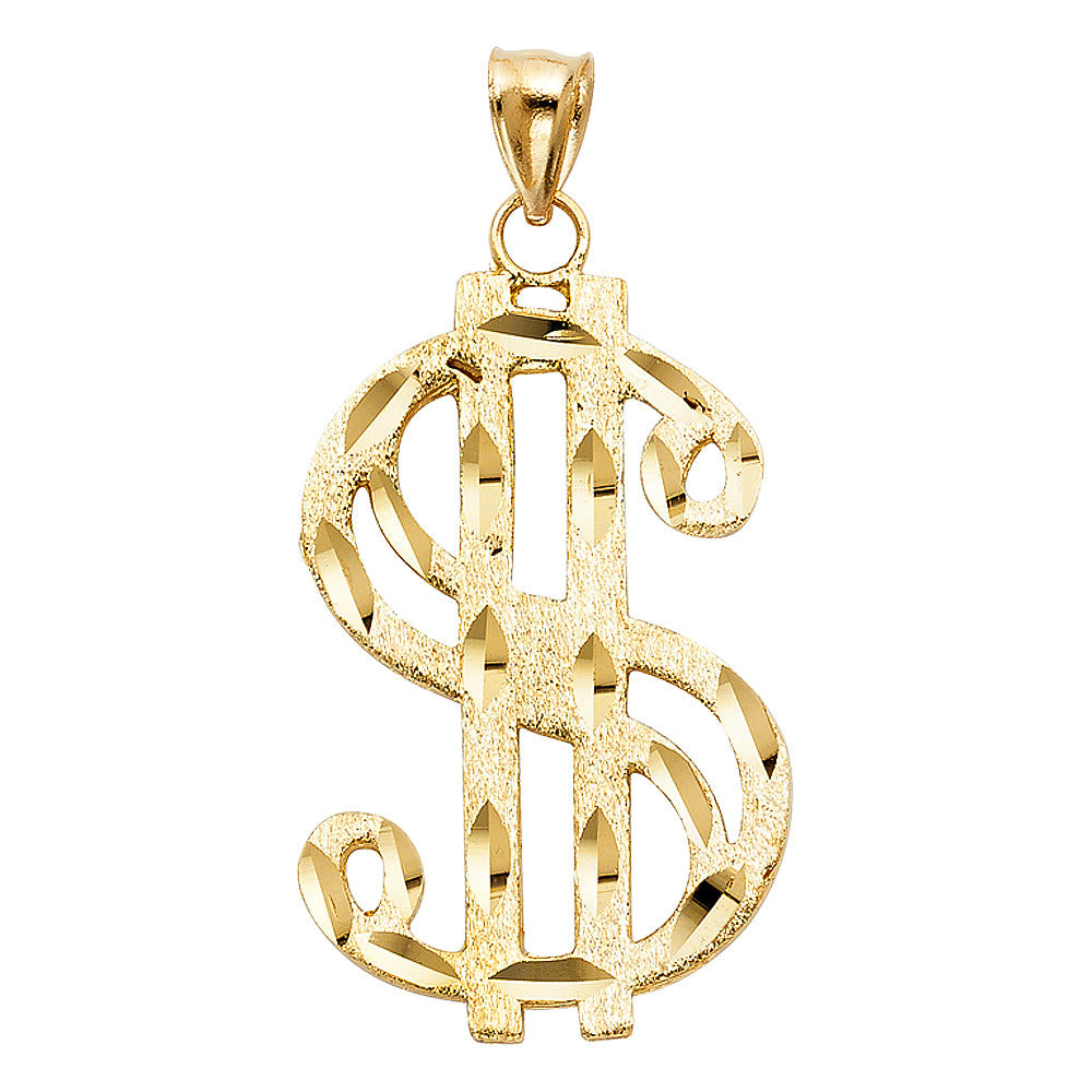 14K Yellow Gold Gun, Money & Animal Pendant - PT1572