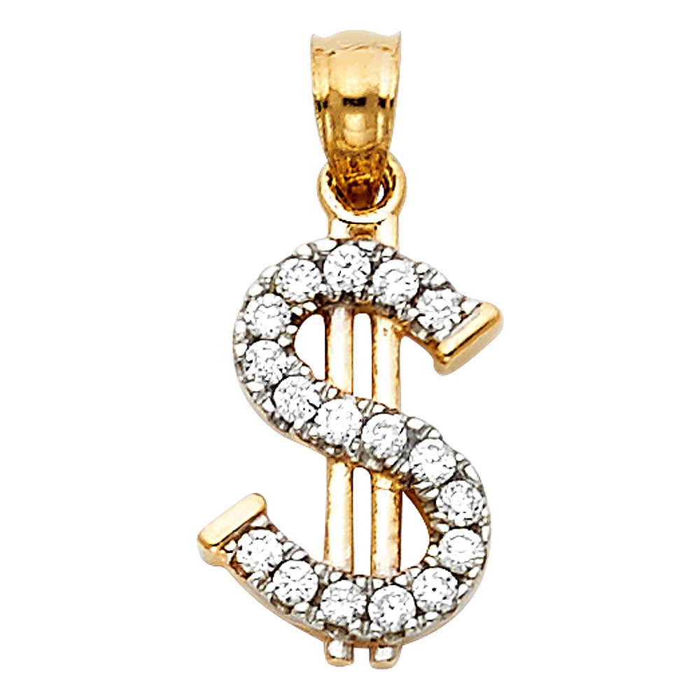 14K Yellow Gold Gun, Money & Animal Pendant - PT1576
