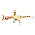 14K Yellow Gold Gun, Money & Animal Pendant - PT1581