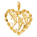 14K Yellow Gold Animal, Sea Life & Butterfly Pendant - PT1677