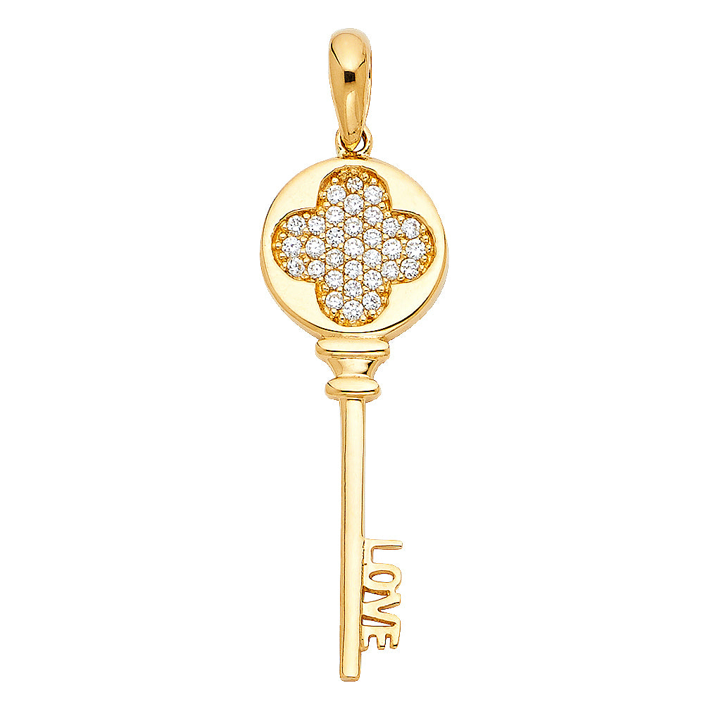 14K Yellow Gold Key, Music & Assorted Pendant - PT1721
