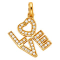 14K Yellow Gold Mom, Family, Baby & Heart Pendant - PT1732
