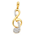 14K Yellow Gold Key, Music & Assorted Pendant - PT1745