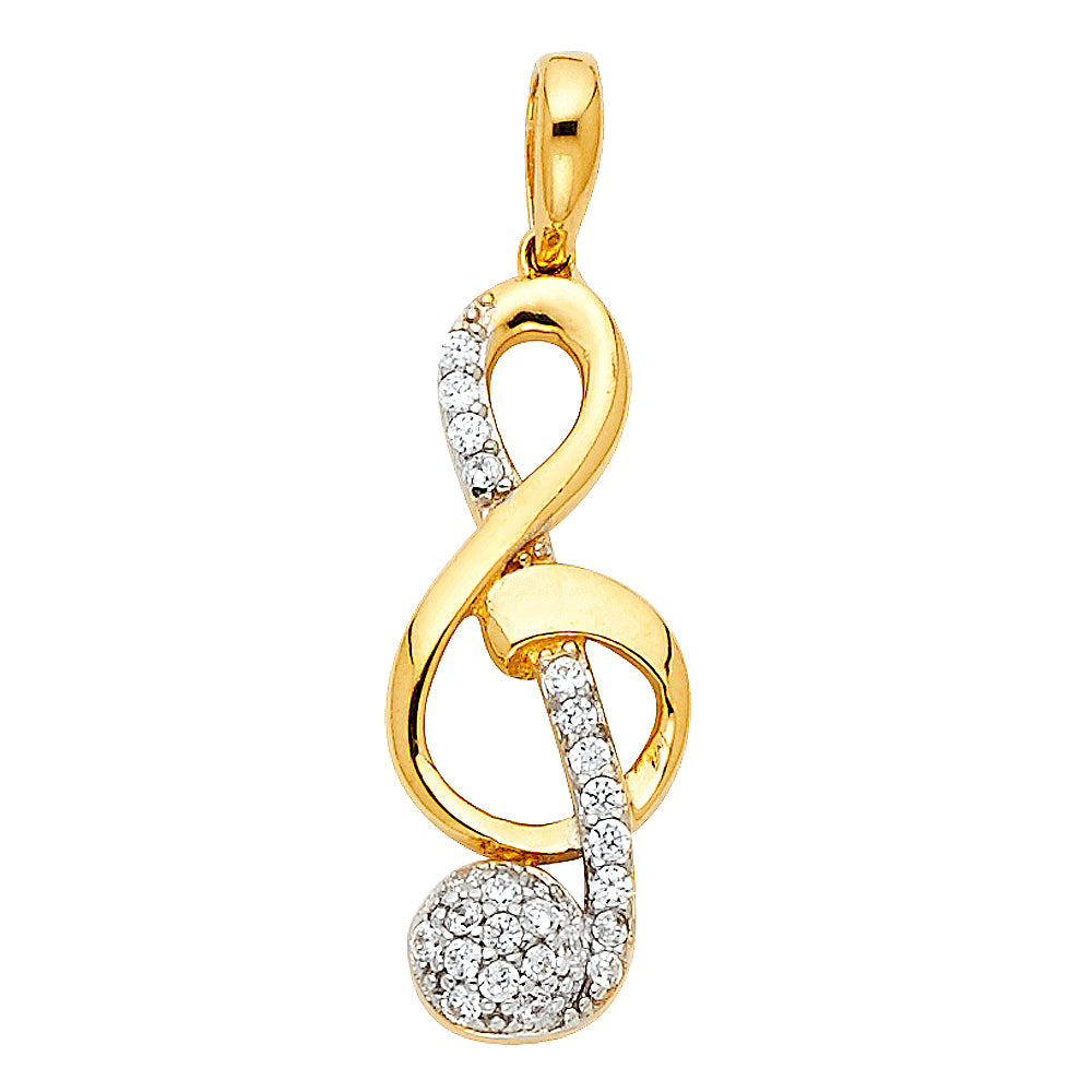 14K Yellow Gold Key, Music & Assorted Pendant - PT1745