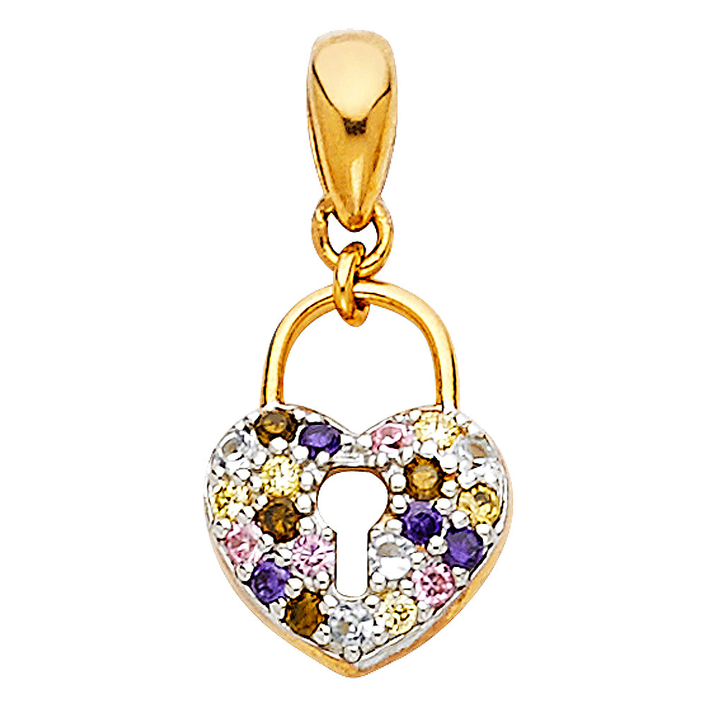 14K Yellow Gold Key, Music & Assorted Pendant - PT1761
