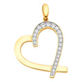14K Yellow Gold Mom, Family, Baby & Heart Pendant - PT1770