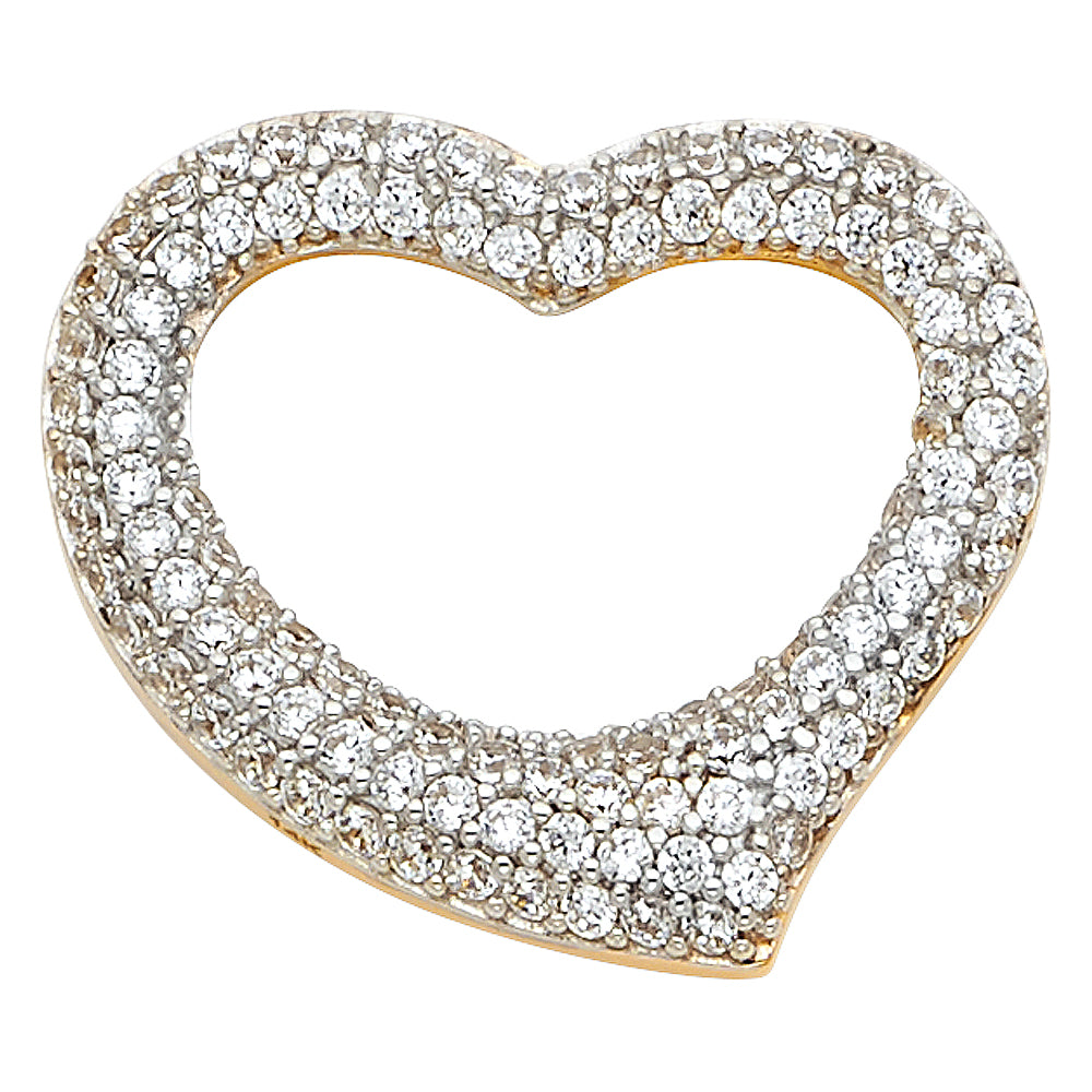14K Yellow Gold Mom, Family, Baby & Heart Pendant - PT1771