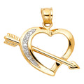 14K Yellow Gold Mom, Family, Baby & Heart Pendant - PT1786