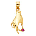 14K Yellow Gold Mom, Family, Baby & Heart Pendant - PT1802