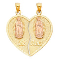 14K Yellow Gold Mom, Family, Baby & Heart Pendant - PT1803