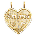 14K Yellow Gold Mom, Family, Baby & Heart Pendant - PT1810