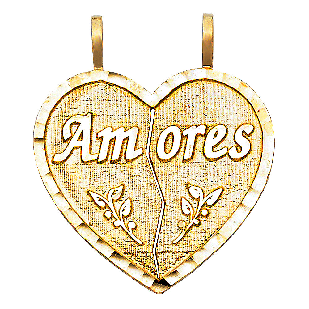 14K Yellow Gold Mom, Family, Baby & Heart Pendant - PT1810