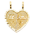 14K Yellow Gold Mom, Family, Baby & Heart Pendant - PT1811