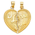 14K Yellow Gold Mom, Family, Baby & Heart Pendant - PT1815